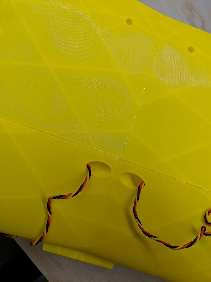 Glue spread on the wing root
