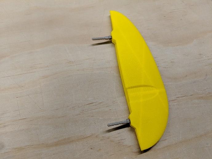 Hinge pins aligned with the rudder hingeline