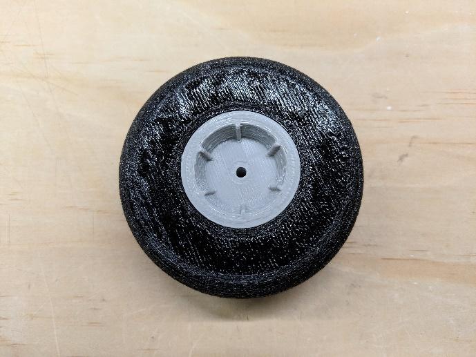 Hub halves glued inside the main tire