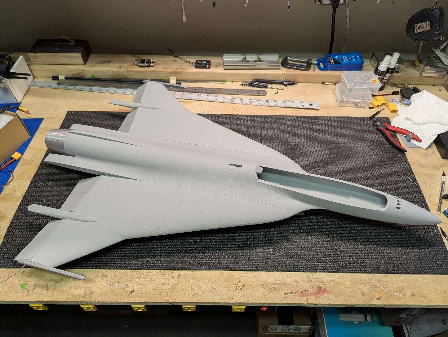 Wings joined to the fuselage
