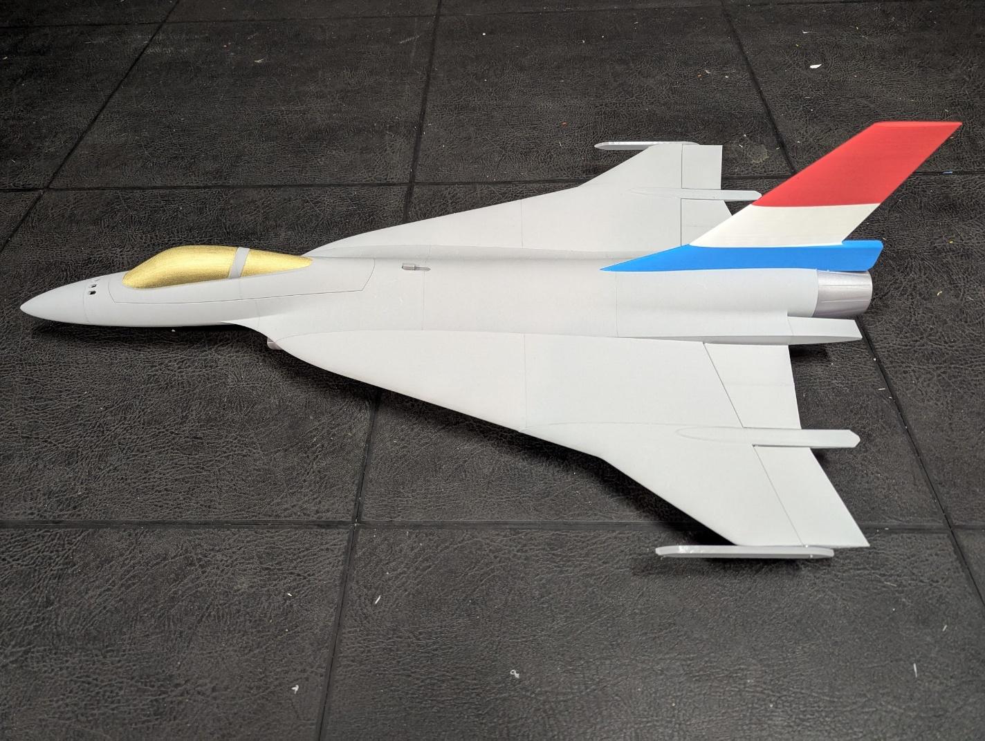 Vertical stabilizer glued on