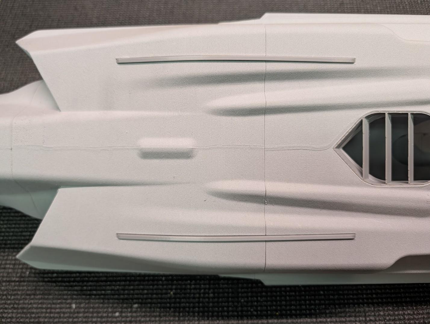 Belly rails attached