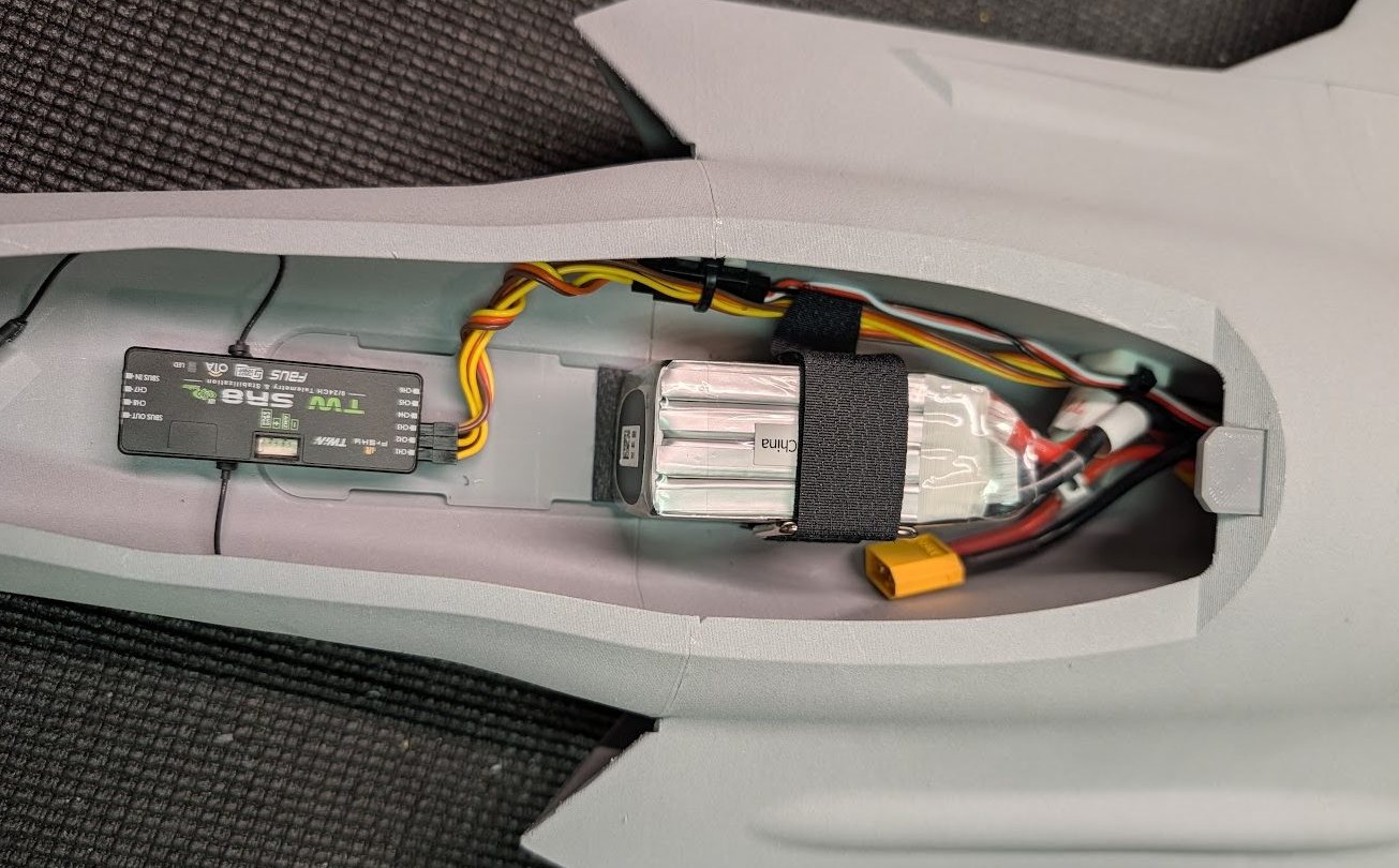 Battery tray glued into the cabin