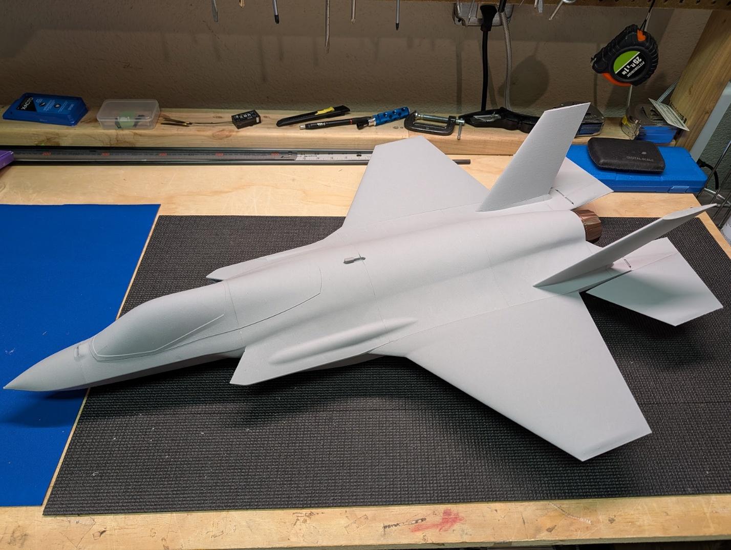 Vertical stabilizers glued on