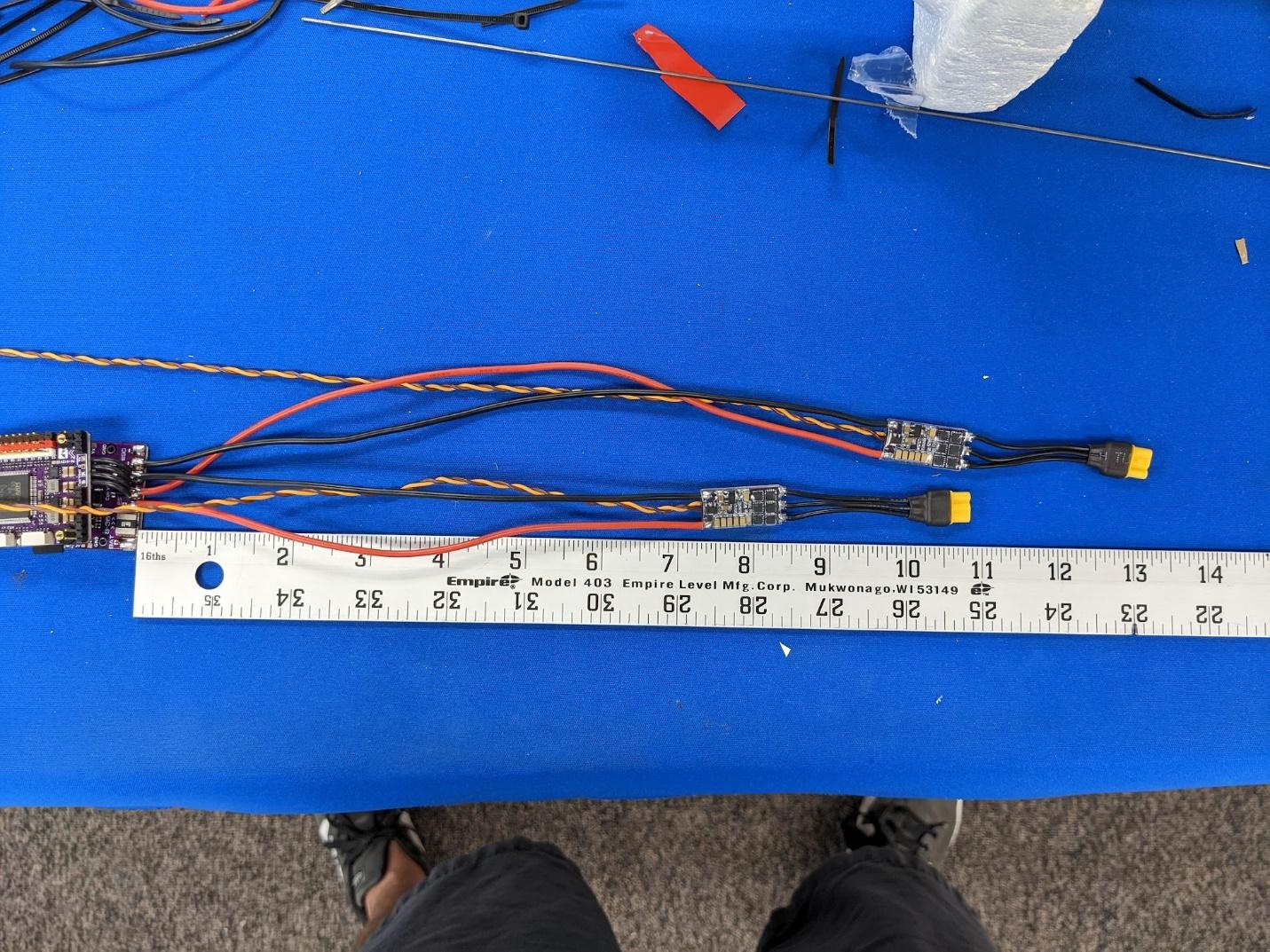 Roll ESCs wired