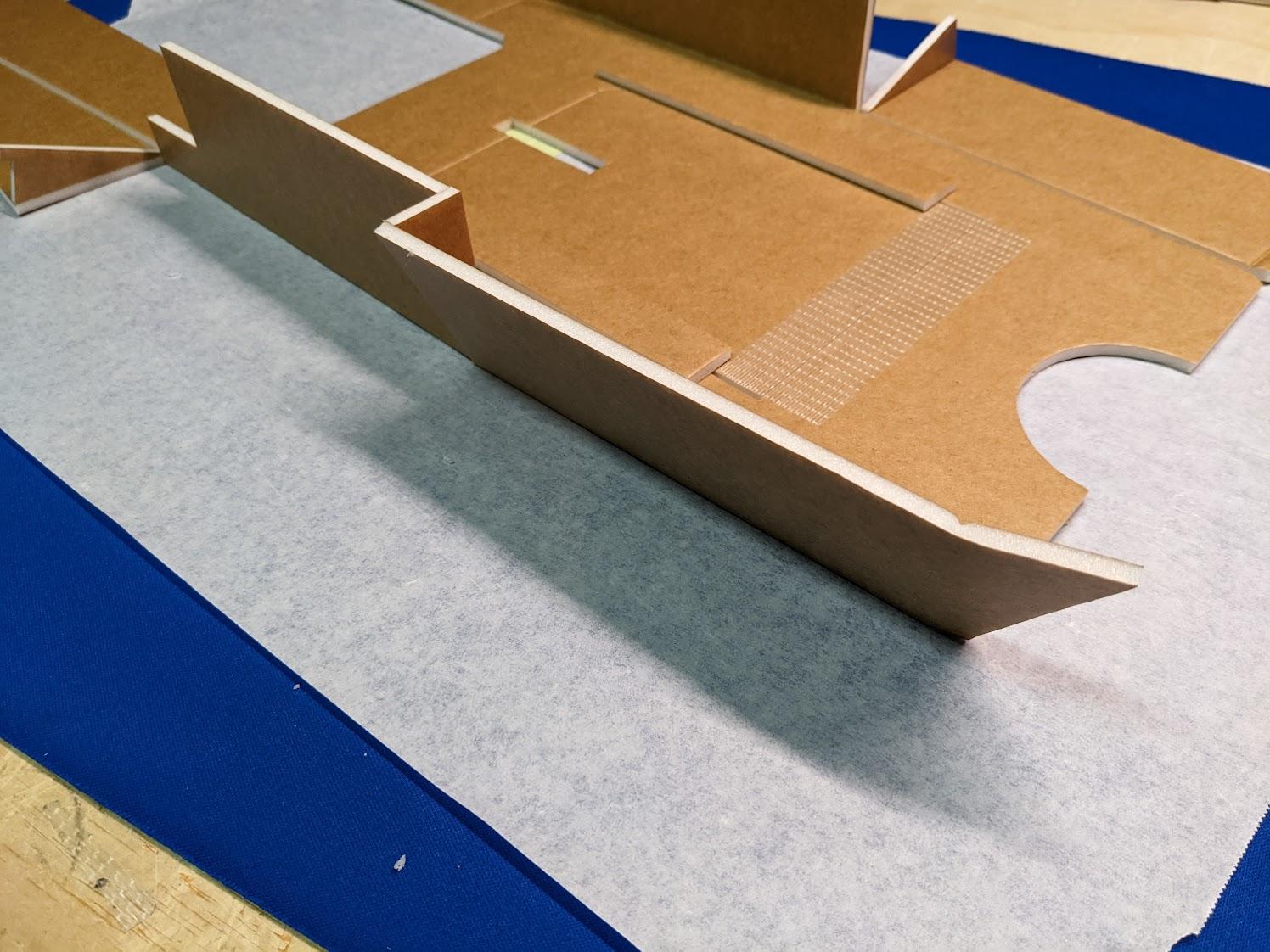 Inlet crease pressed in