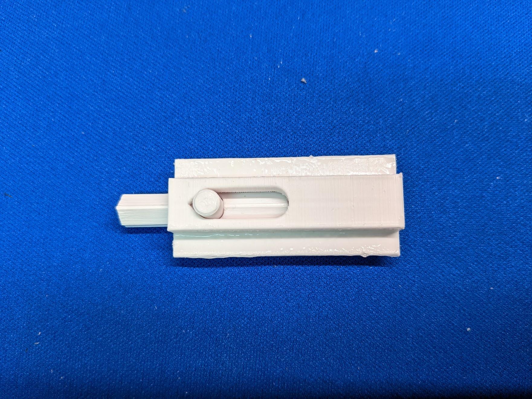 Latch tab glued in