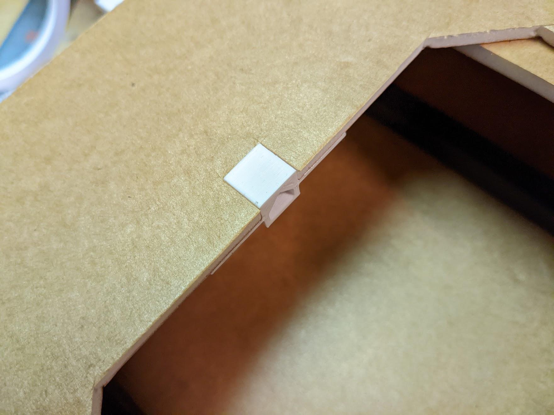 Latch receptacle glued in