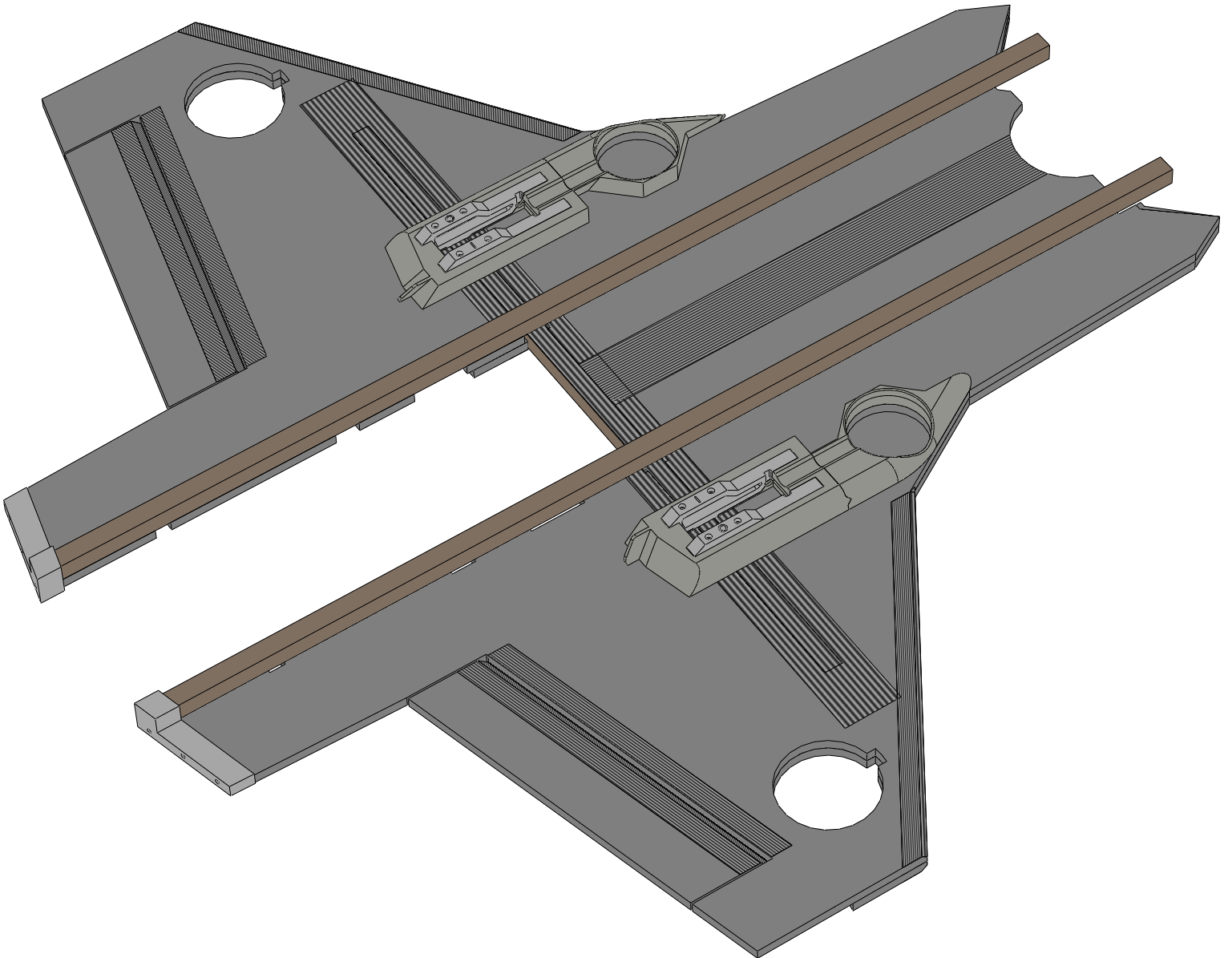 Gear mount assemblies glued to the wing