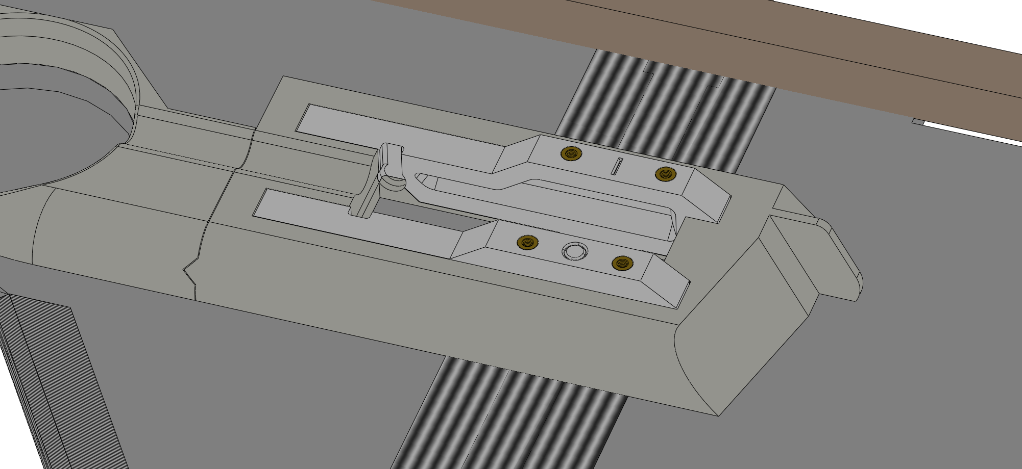 Threaded inserts in the gear mounts