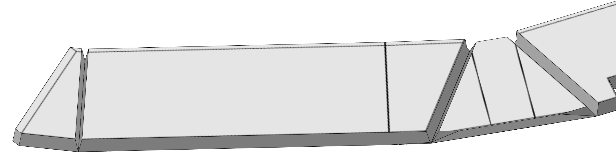 Cutting the three bevels backed by tape