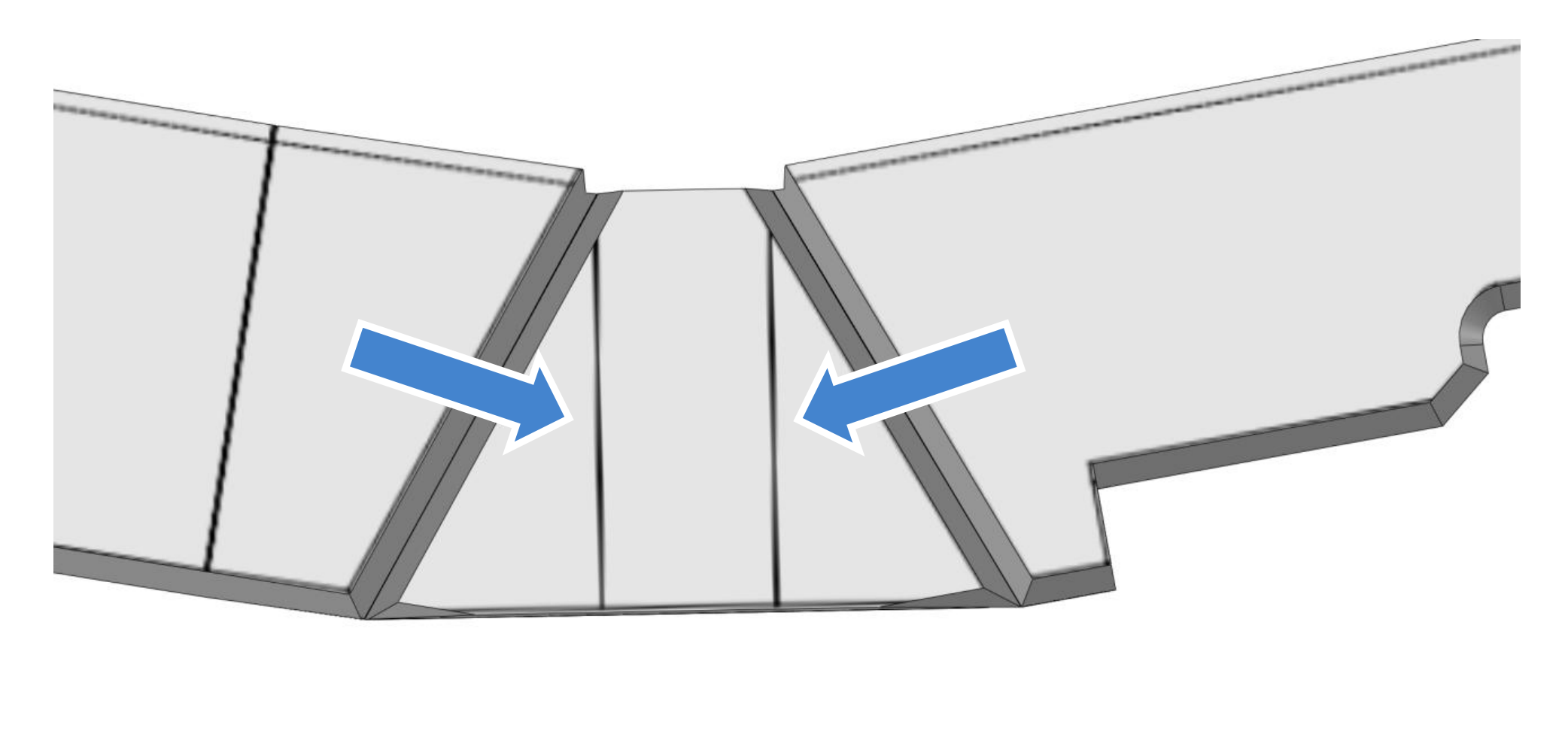 Cutting the two vertical lines