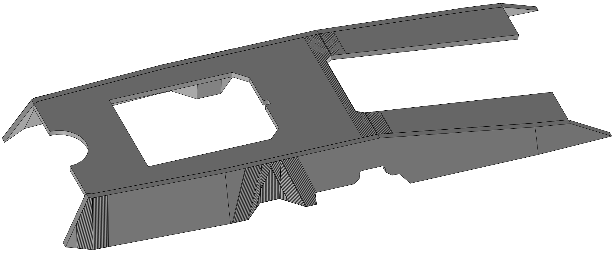 Side panels glued to the center panel
