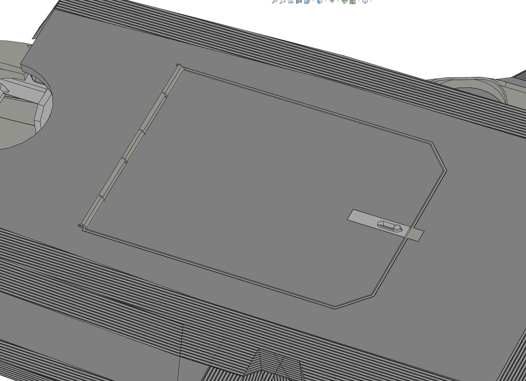 Battery hatch panel glued to the hinges