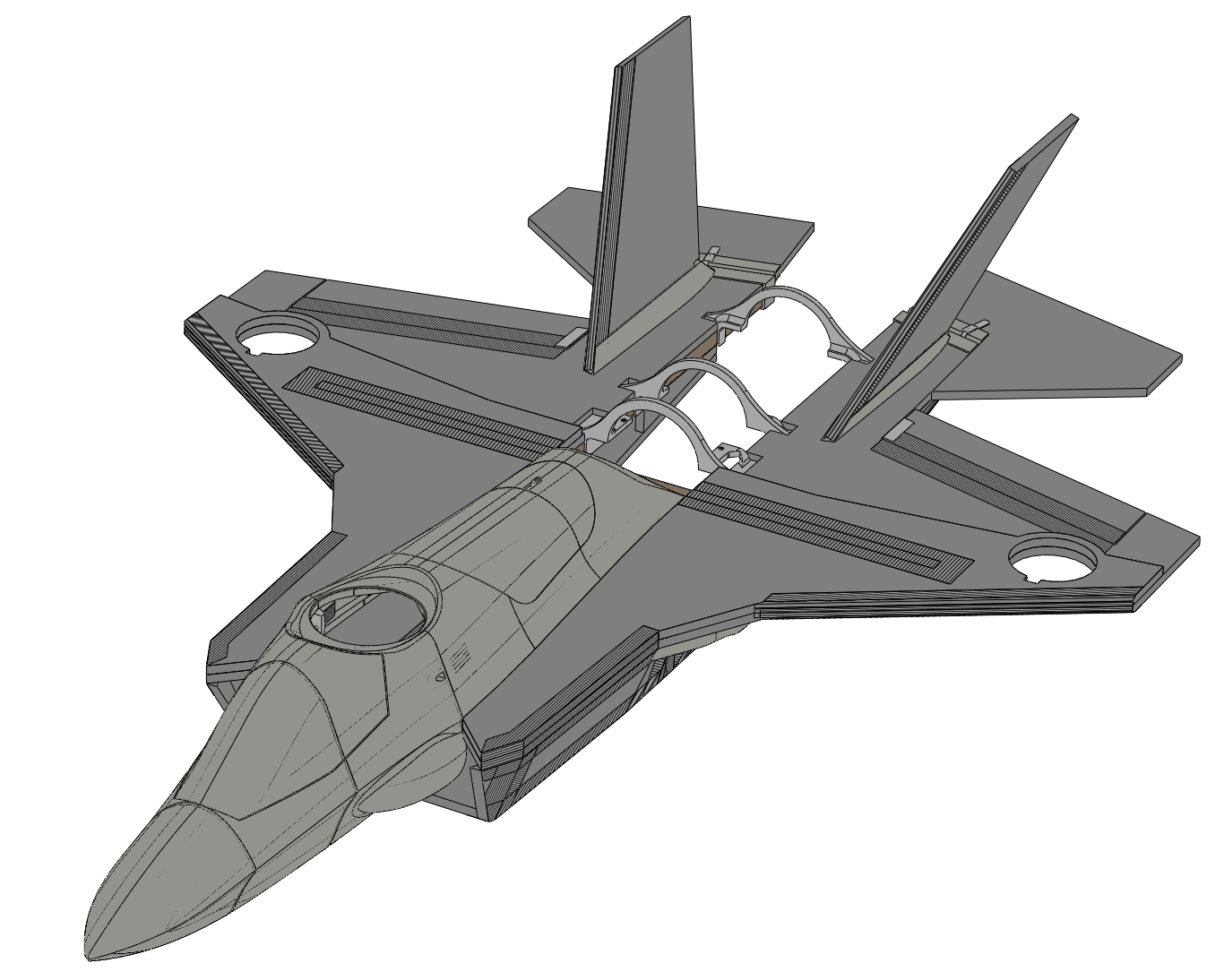 Vertical stabilizers fitted to their mounts