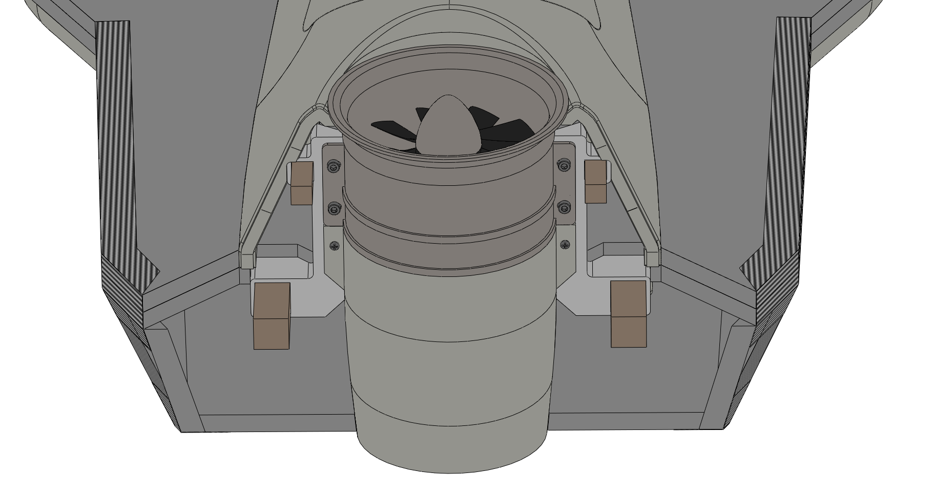 Lift fan and exhaust duct installed