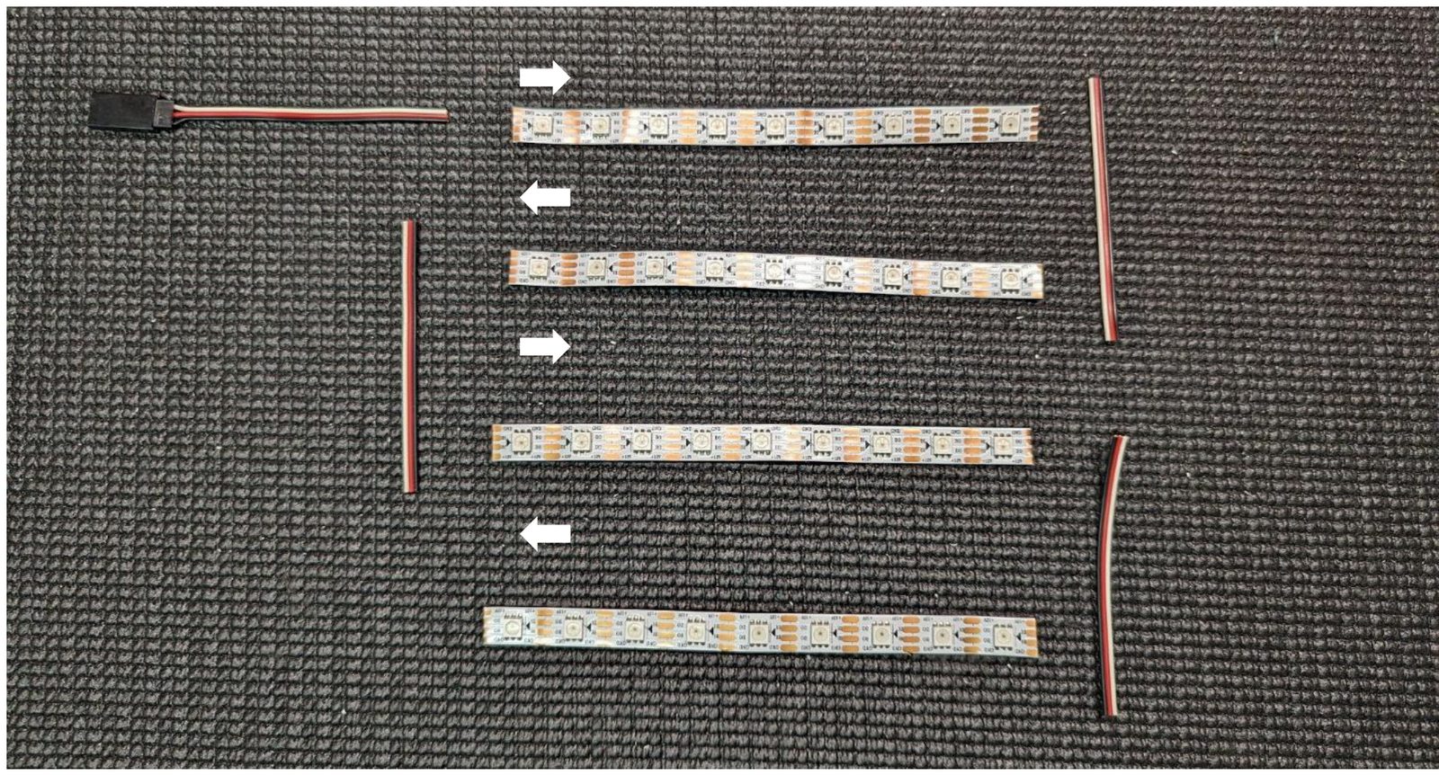 Tail LED strip layout
