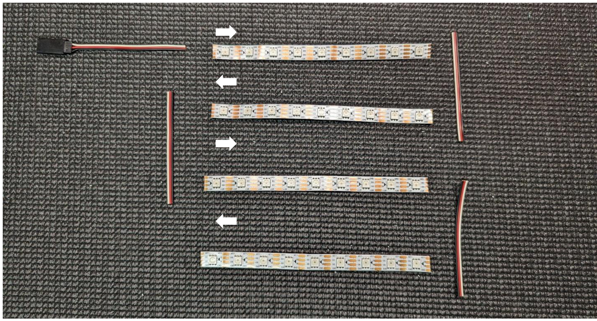 Tail LED strip layout