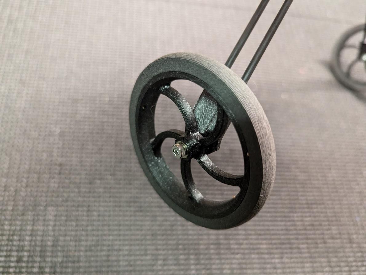 Wheel mounted with M3 screw and washers