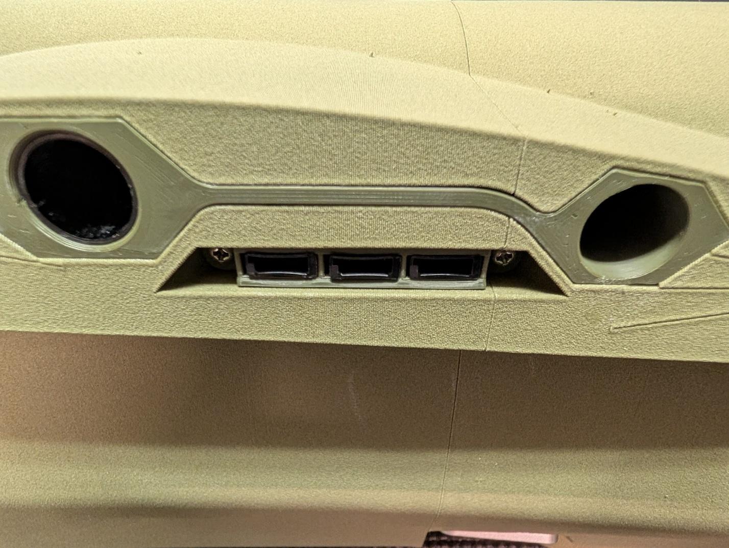 Receptacle secured to the fuselage