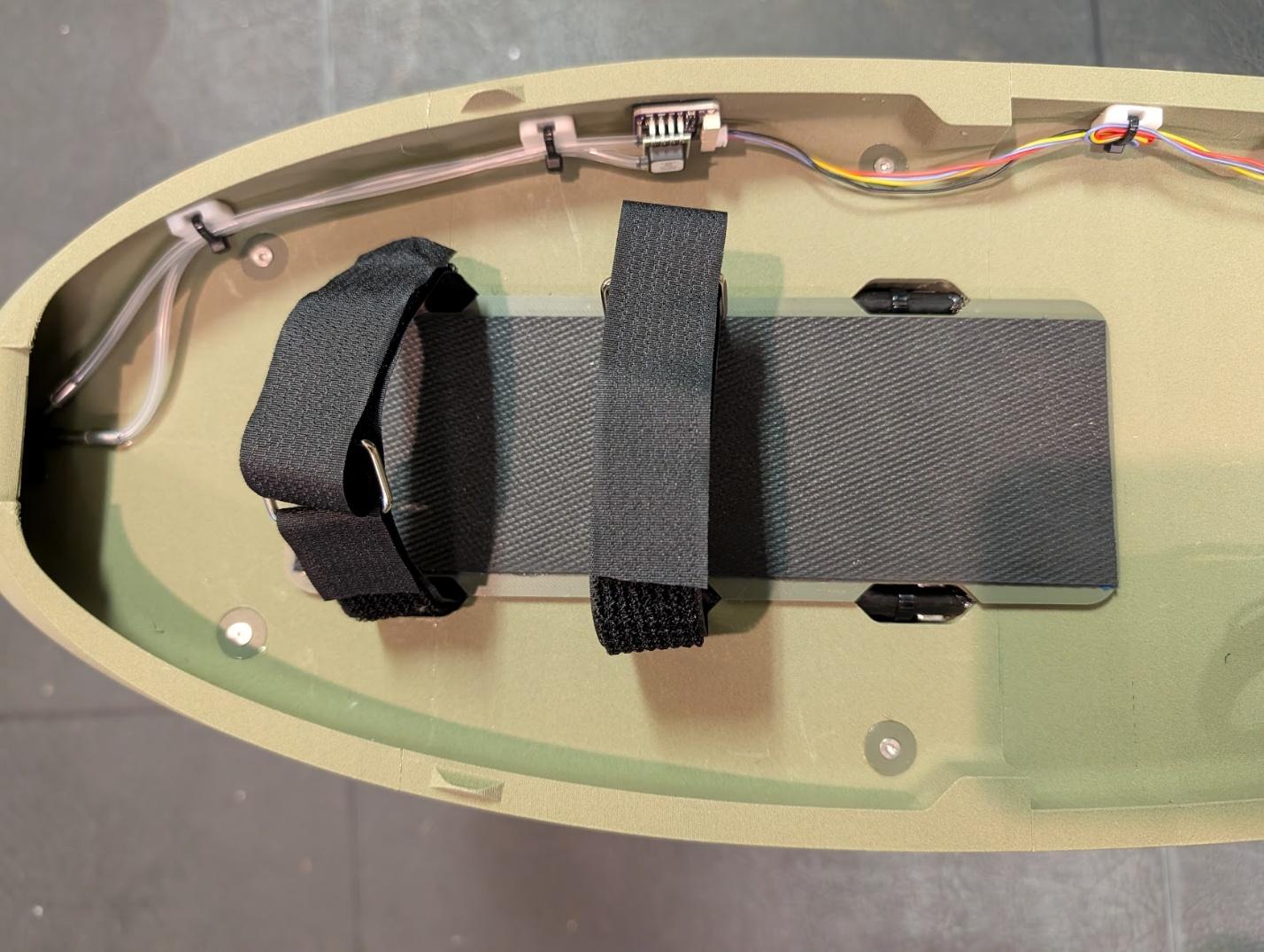 Battery tray glued into the forward fuselage