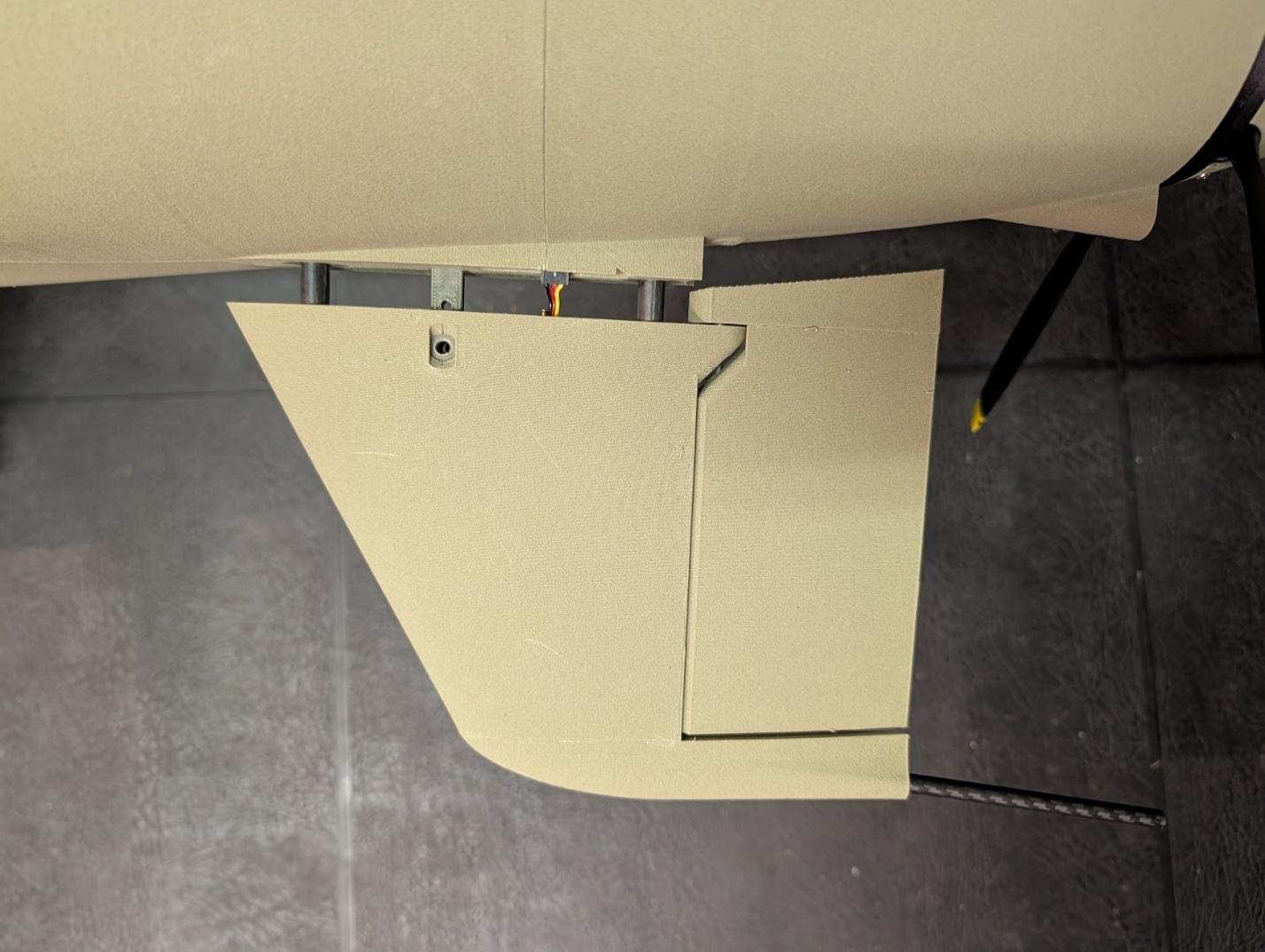 Ventral fin slid into the fuselage