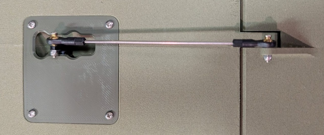 Aileron pushrod connected