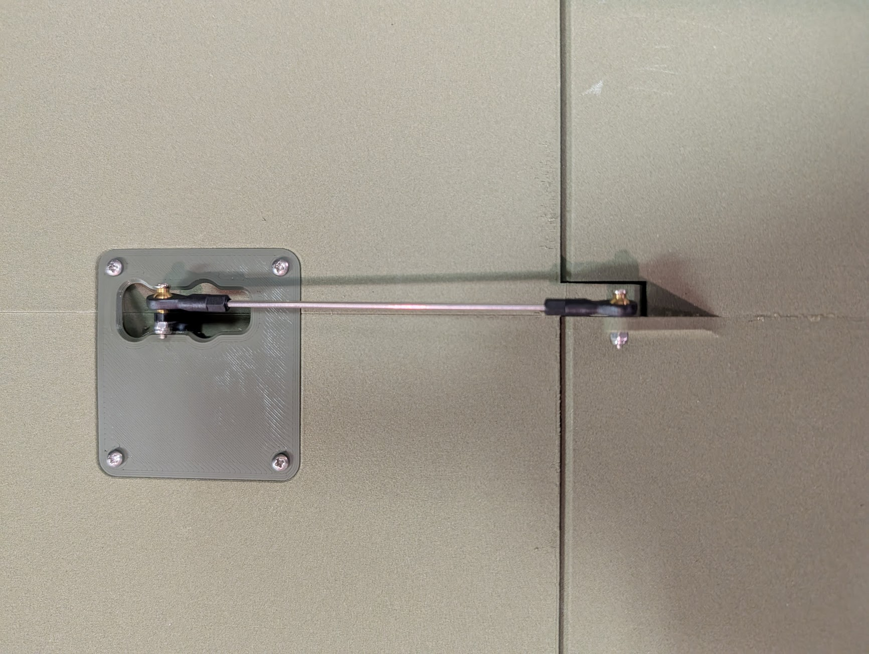 Aileron pushrod connected