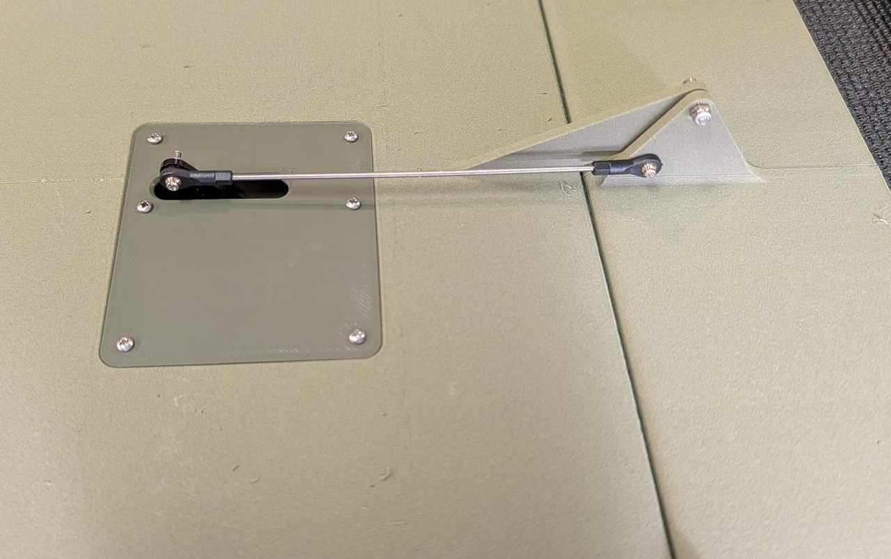 Flap servo assembly mounted