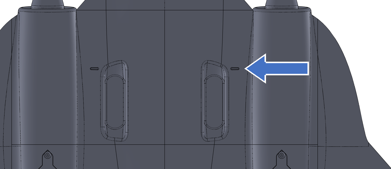 Recommended CG marked with grooves on the underside of the wings