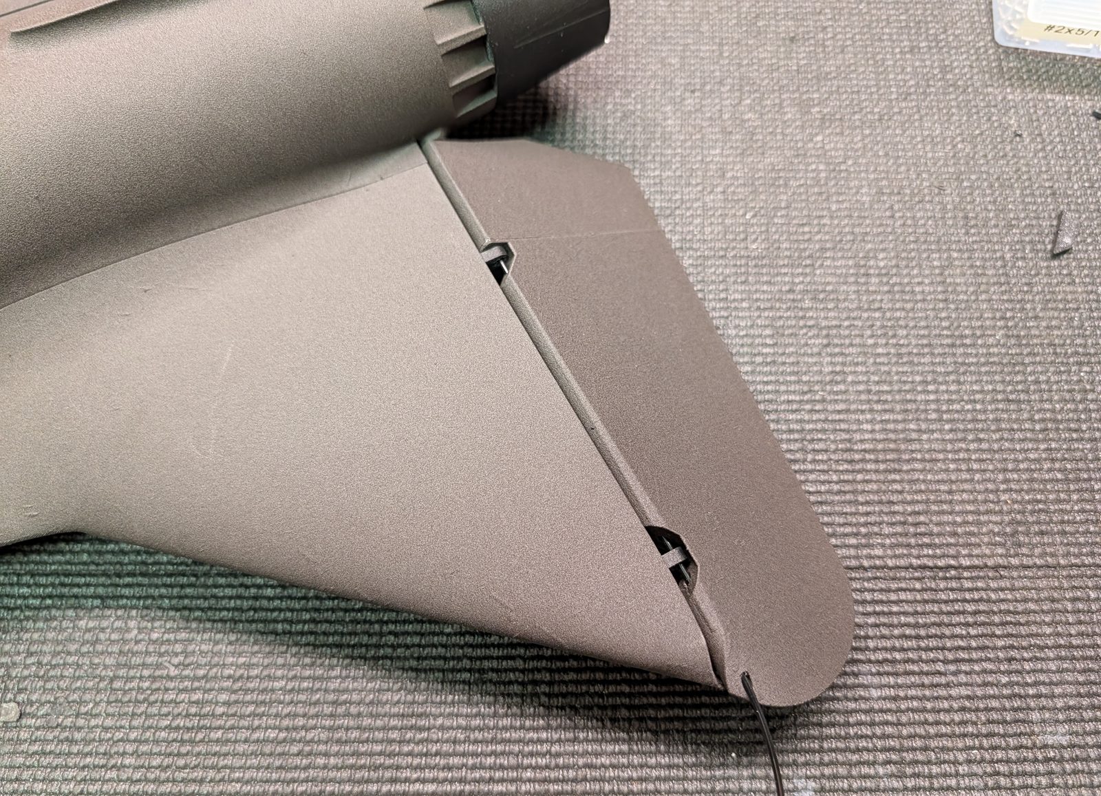Elevon hinged to the wing trailing edge