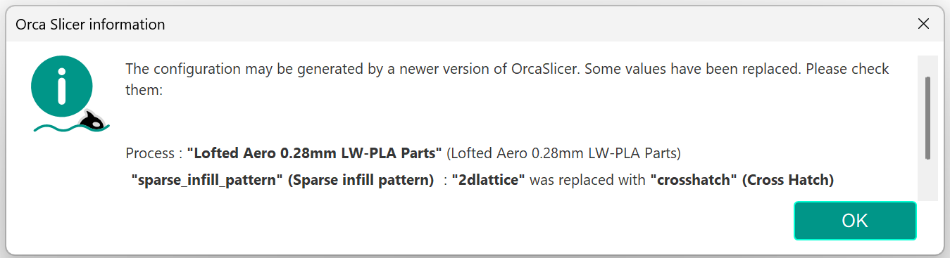 OrcaSlicer infill pattern error