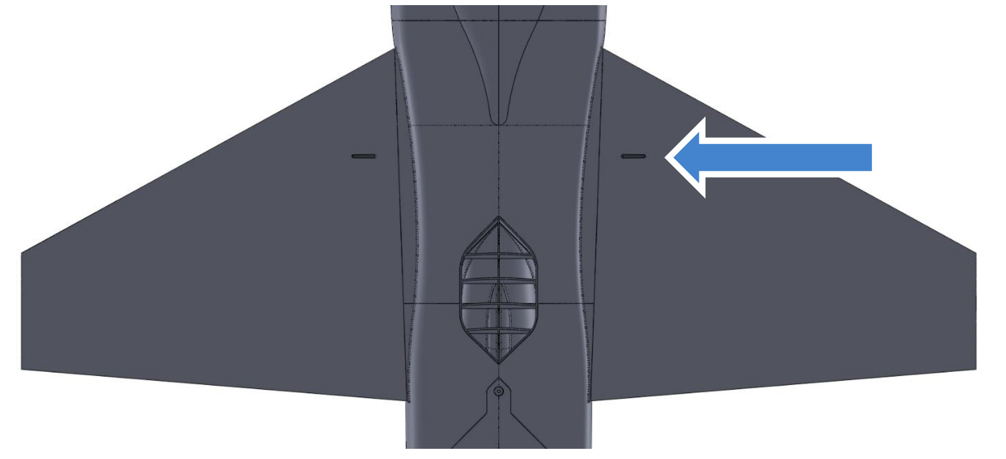 CG grooves on the underside of the wings