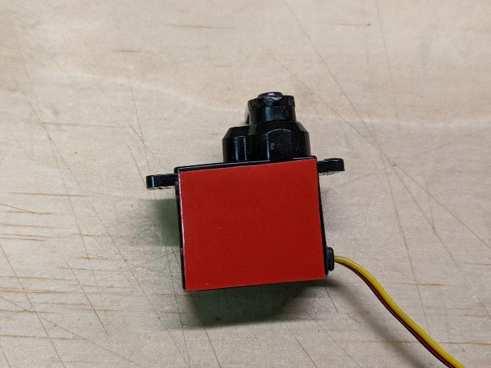 Servo tape applied to the ruddervator servo