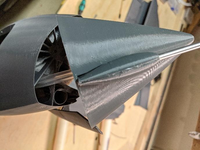 Airspeed tubes tucked into the cavity