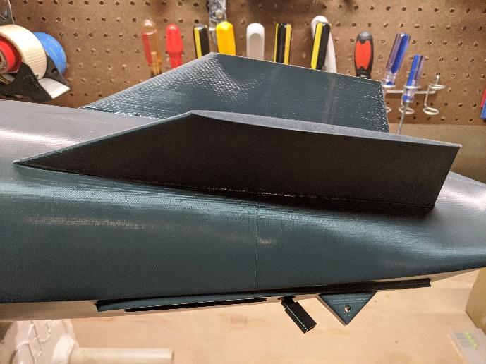 Ventral fins installed