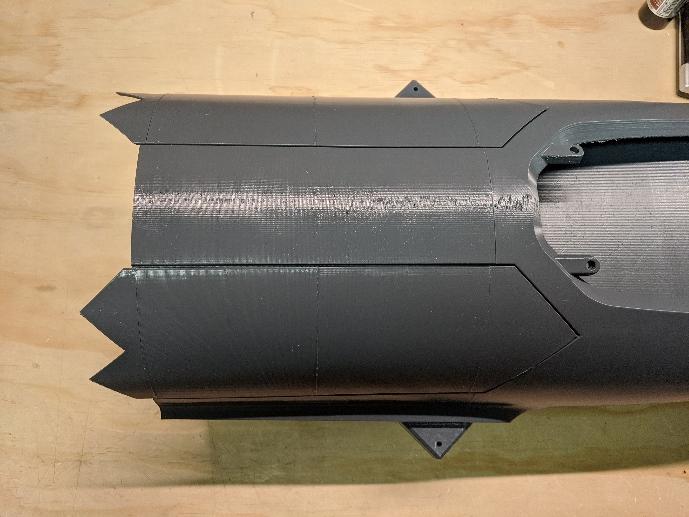 Rods protruding from the rear face